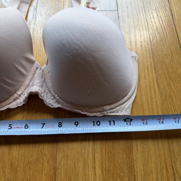 Olga Size 36DD Beige Butterscotch Lavish Lift Lace Trim Padded Underwire Bra - Picture 6 of 15